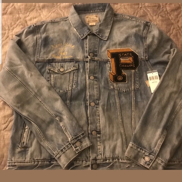 Polo Ralph Lauren Denim Varsity Trucker Jacket - Picture 2 of 4